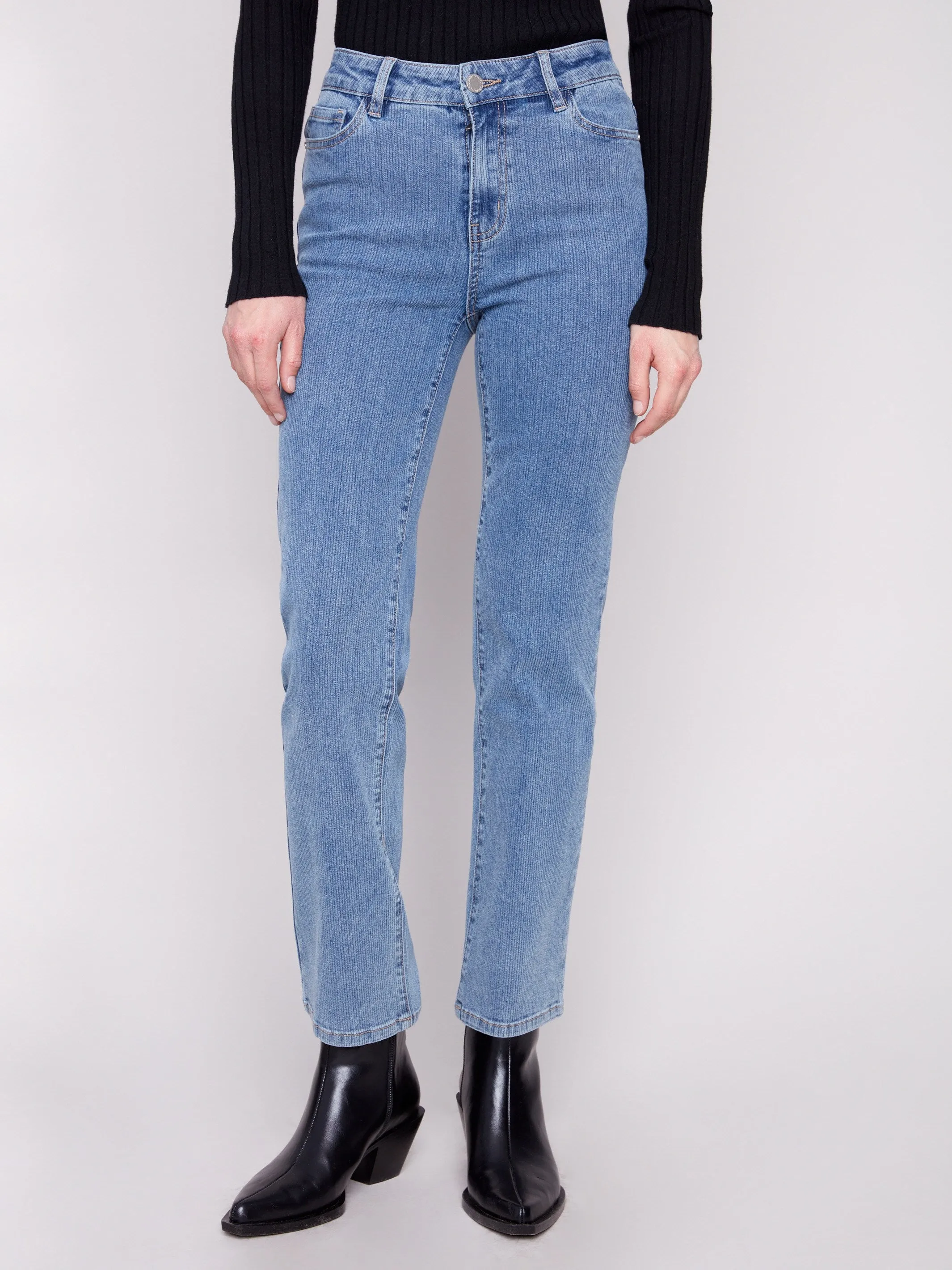Modern Look Corduroy Straight Leg Pants - Denim