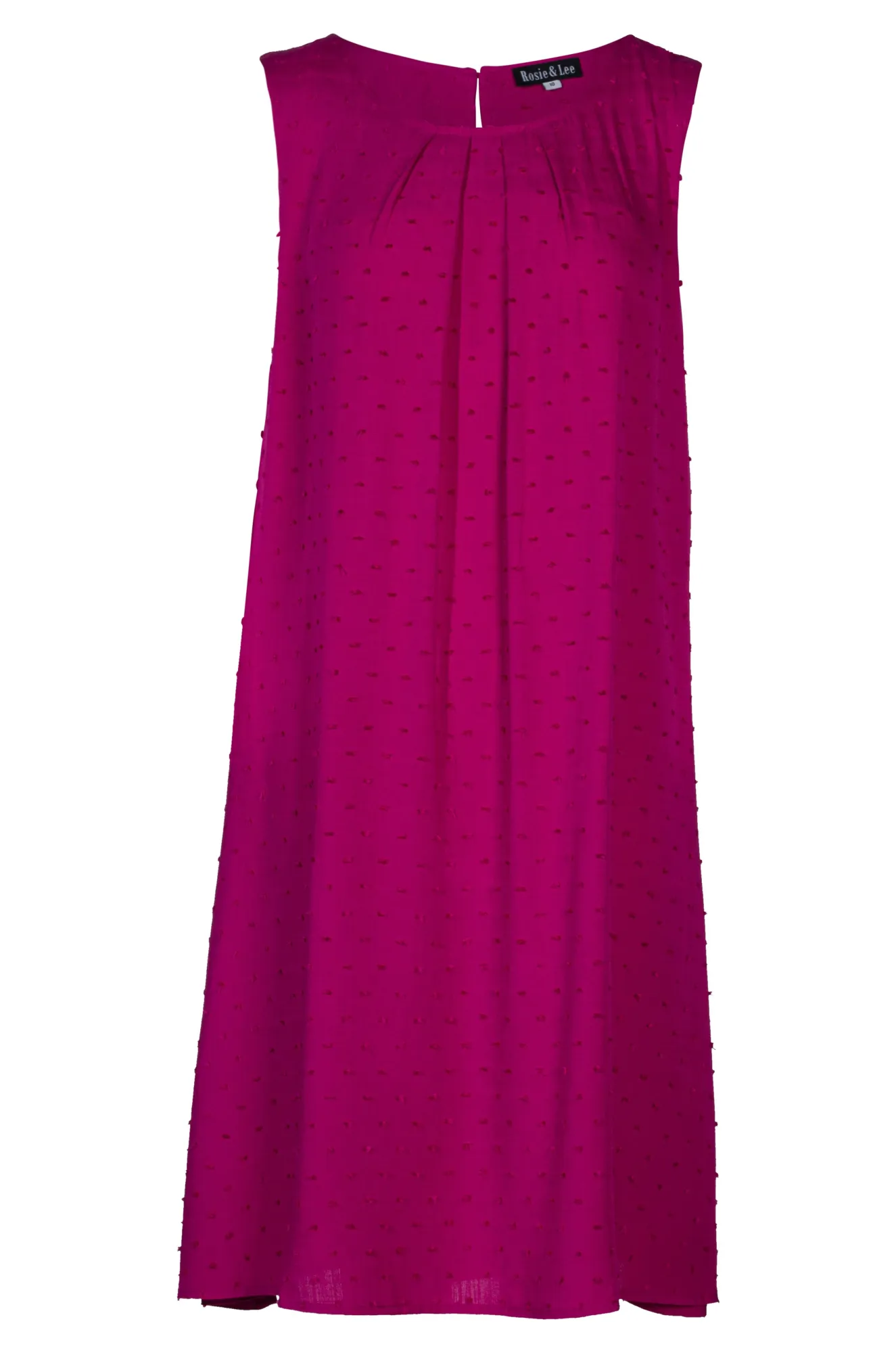 Winter Fit Fashion Layers Sleeveless pleat front Dress | MAGENTA | 6133A1