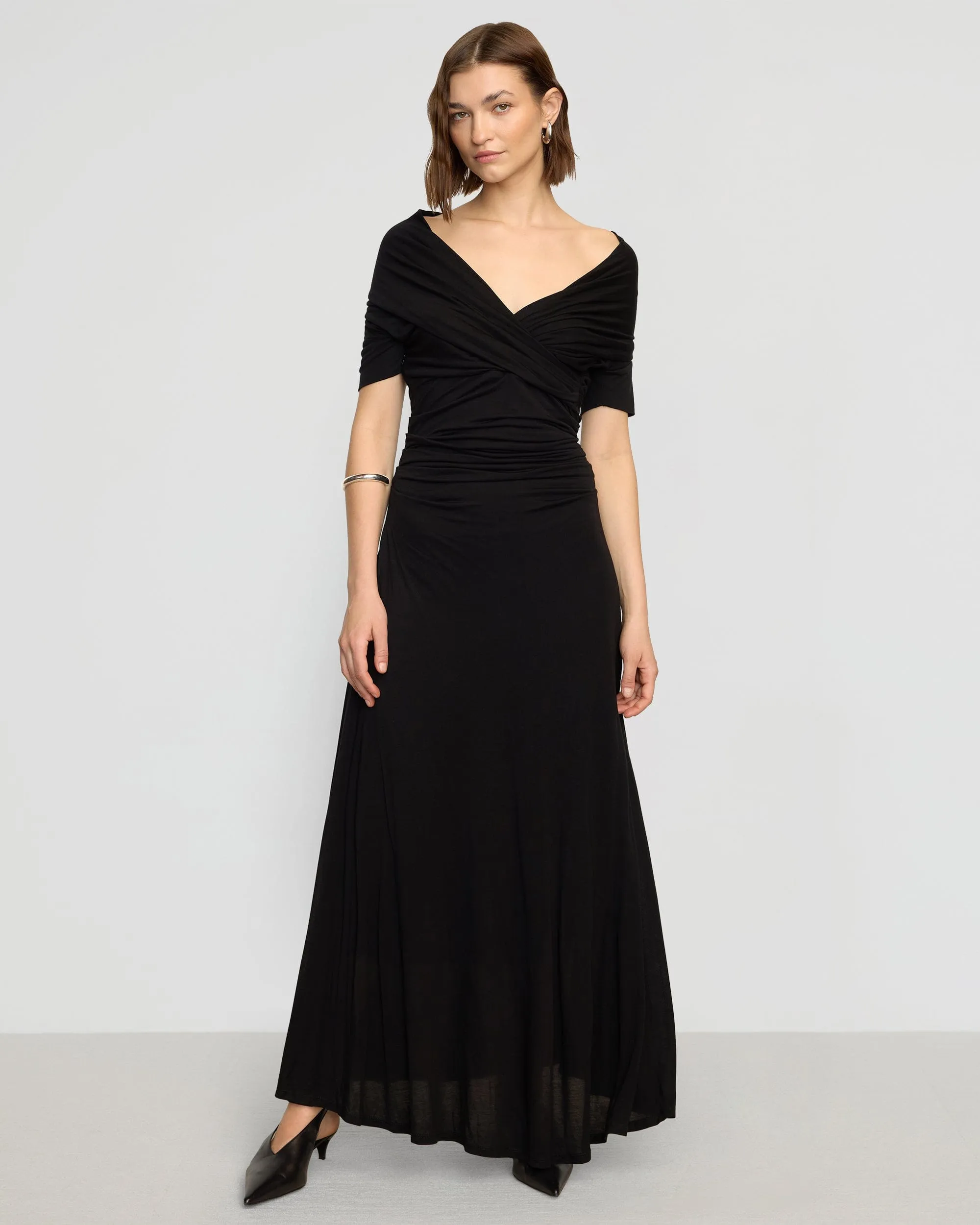 Thilda Ruched Off-Shoulder Dress Cotton Glow