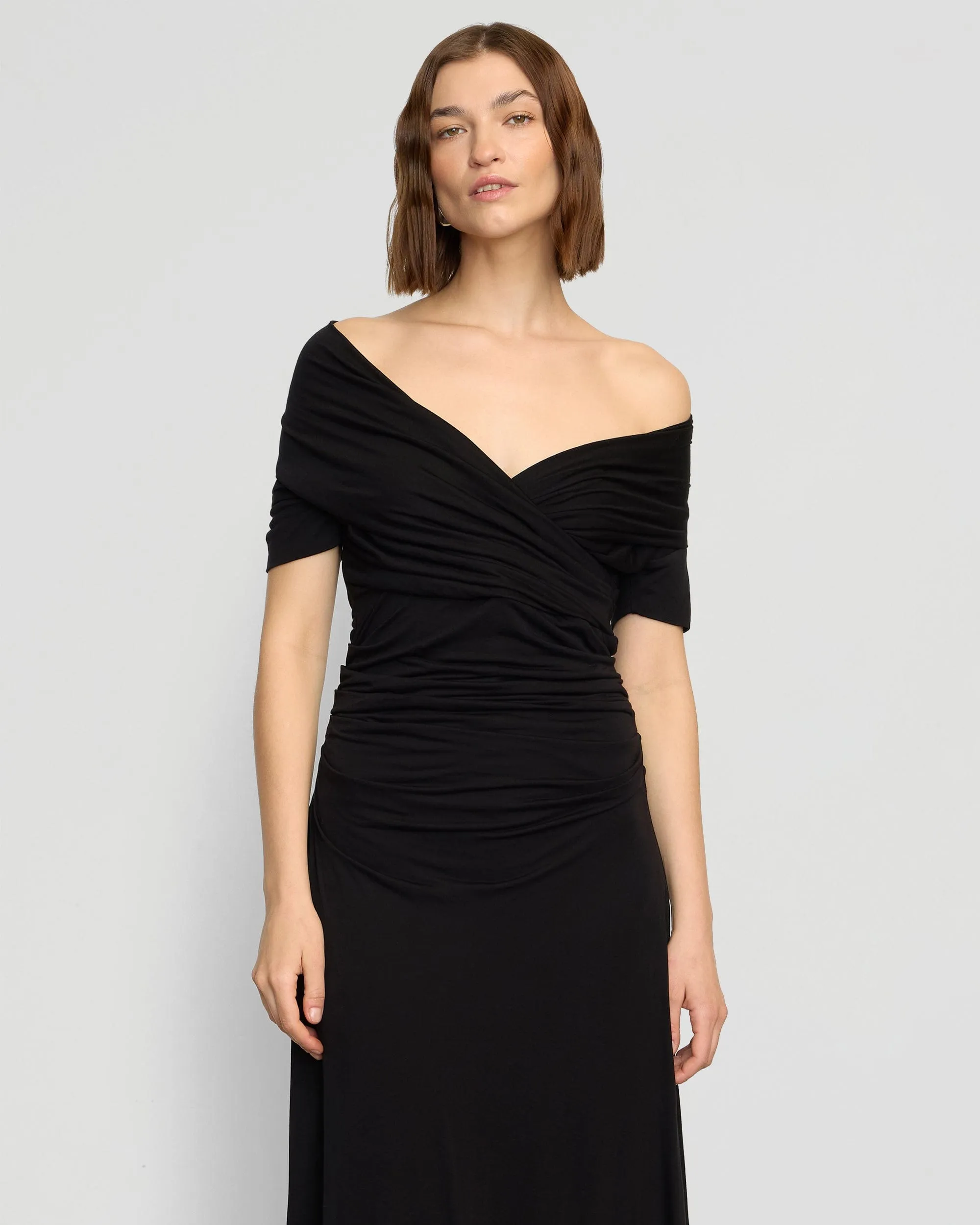 SmoothEdging Thilda Ruched Off-Shoulder Dress