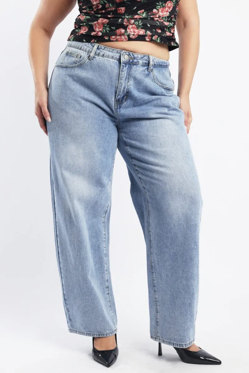 Denim Baggy Jeans Mid Rise Everyday Neutral Ready Choice