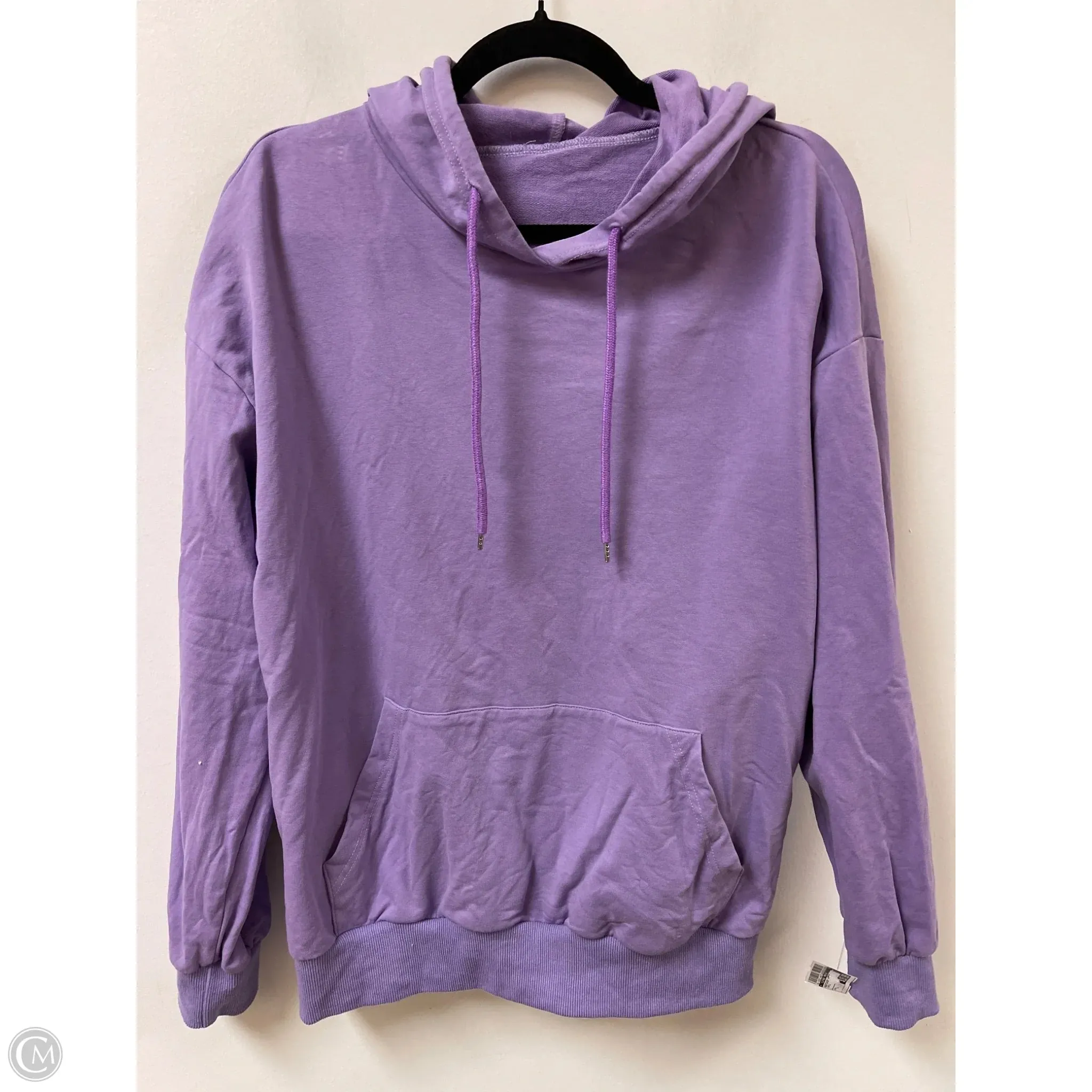 SustainableProduction HighElasticity Sweatshirt Hoodie By Clothes Mentor In Purple, Size: L