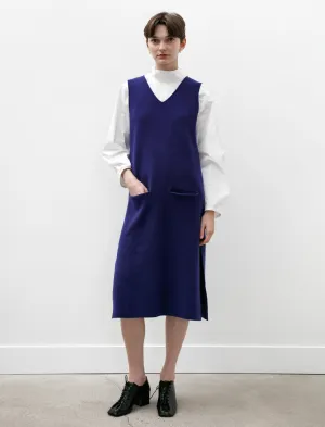 FlatlockStitching sporty wear Over Dress Knit French Blue
