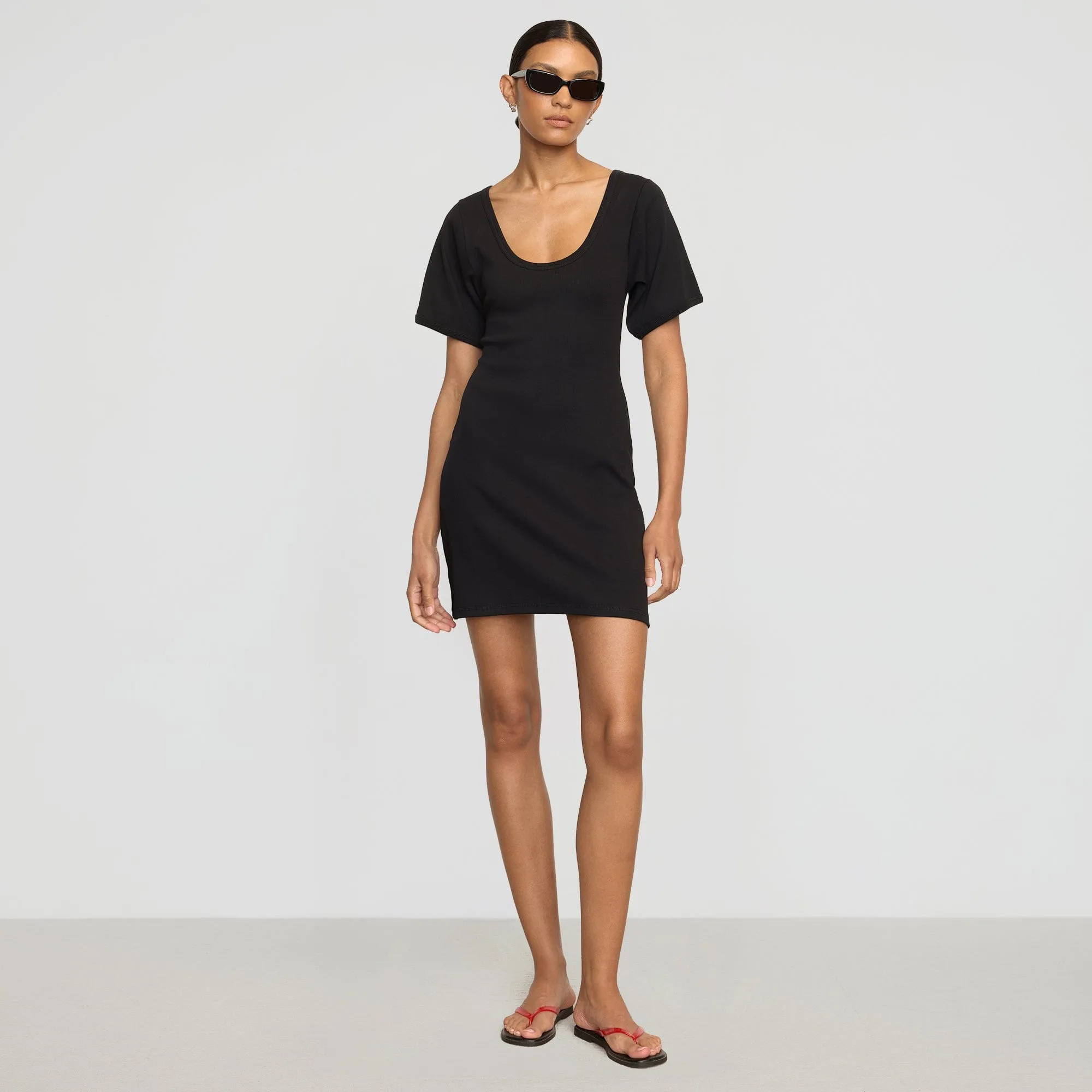 Rae Sculpted Scoop-Neck Mini Dress Run Core