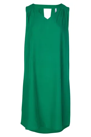 QuickDrying Fiber V neck Short Dress with hi low hem | GREEN | 3316A1