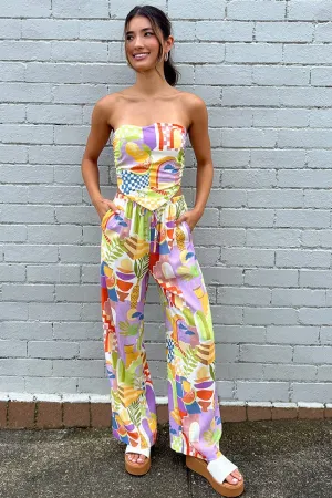 Stylish Comfort Multi Abstract Wide Leg Pants High Rise