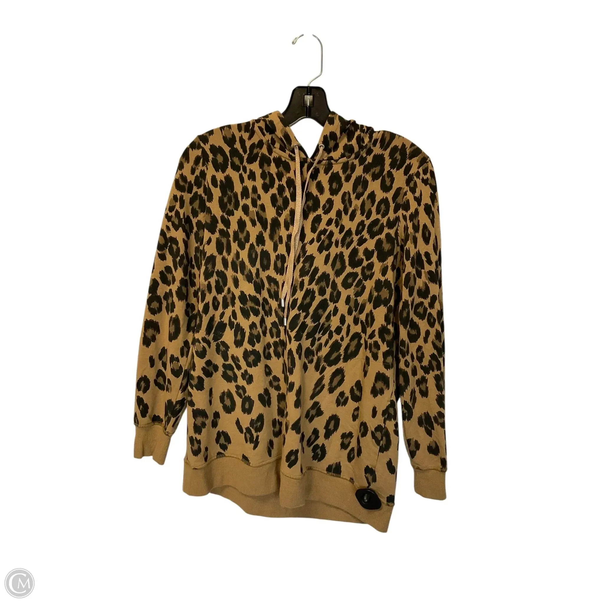 FlexSeamTechnology Heart Glow Sweatshirt Hoodie By Chicos In Animal Print, Size: S