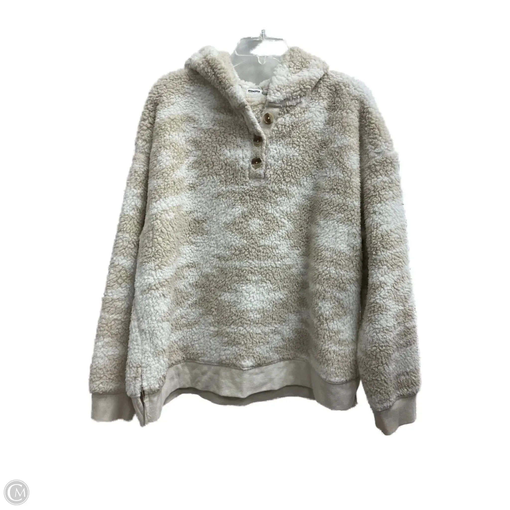 Music Mood Sweatshirt Hoodie By Sonoma In Brown & Cream, Size: Xl