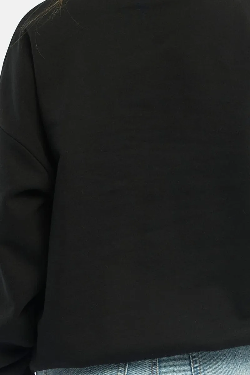 Odor Free Black Graphic Sweater Long Sleeve