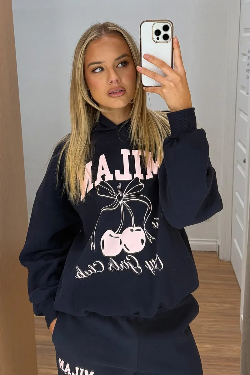 Stretchy product wedding guest elegance Blue Graphic Sweater Long Sleeve