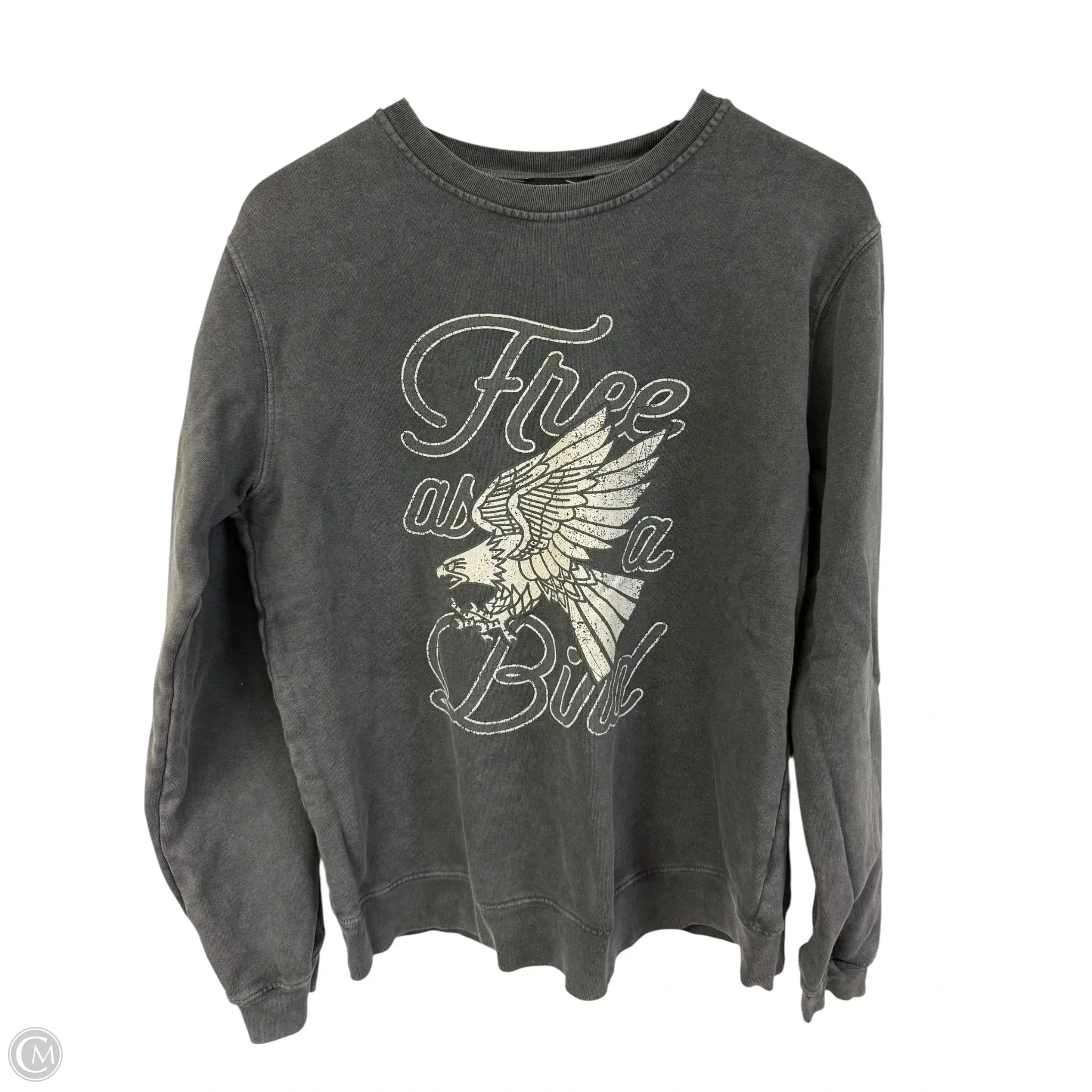 Star Mood EcoFriendly Textiles Sweatshirt Crewneck By Clothes Mentor In Grey, Size: L