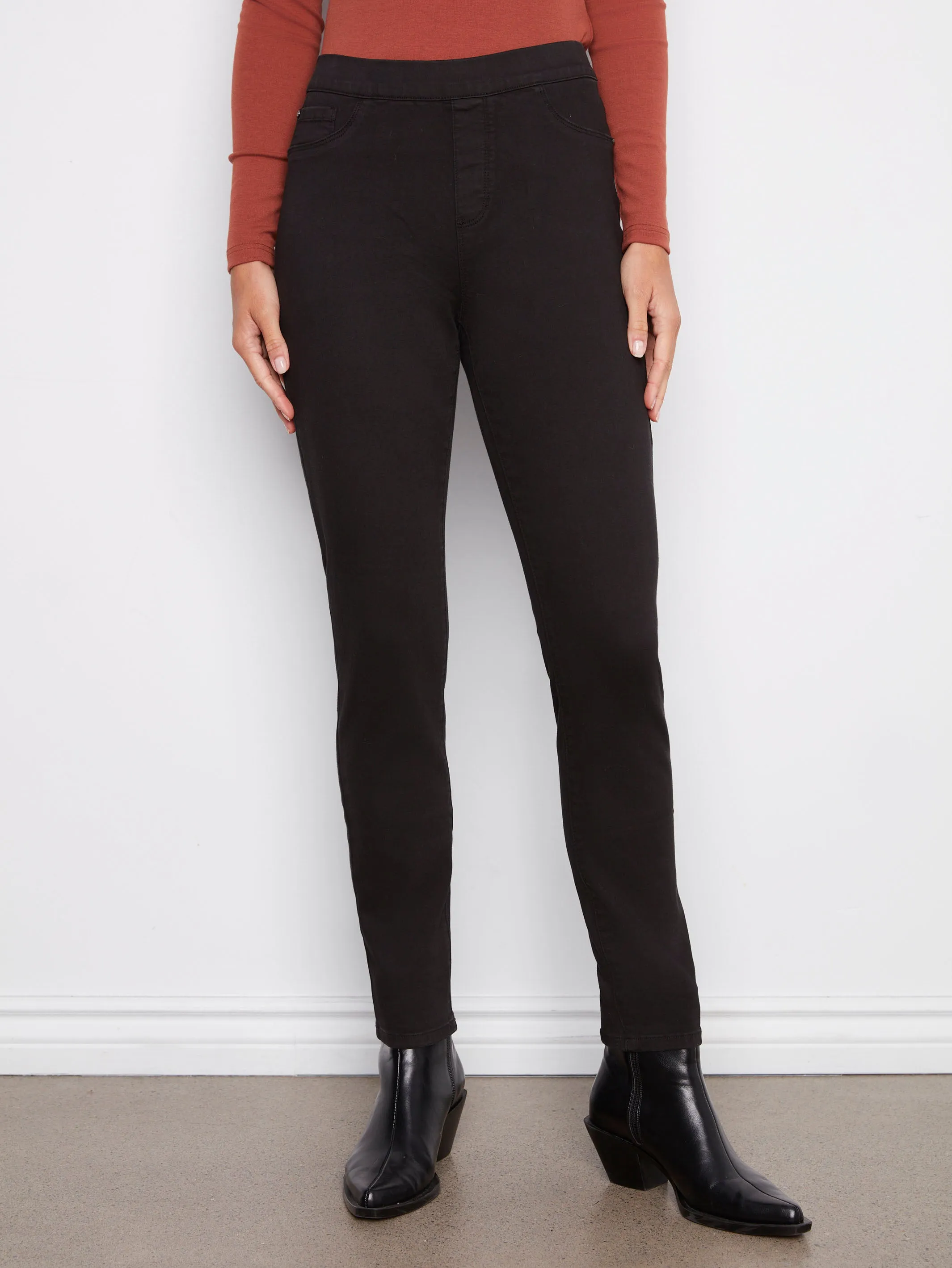 Twill Pull-On Pants - Black Core Item