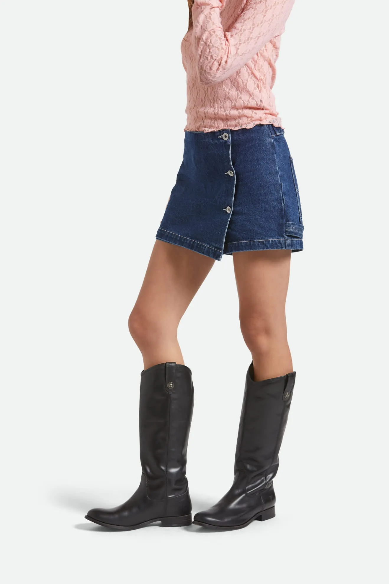 Ultra Soft Lining Wrap Skort - Rinse Denim