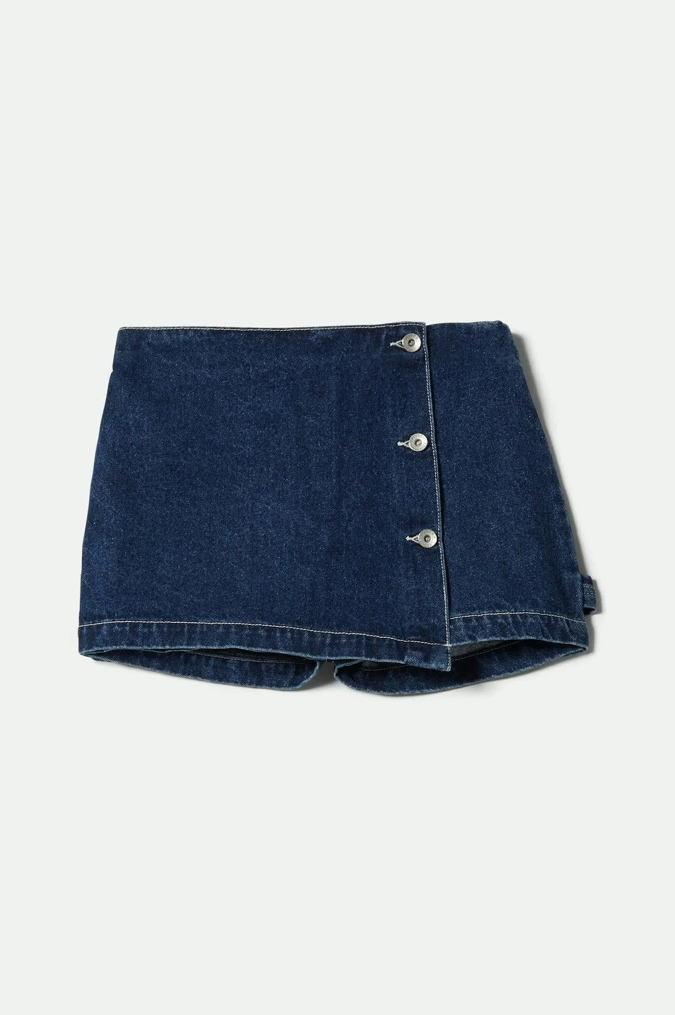 Wrap Skort - Rinse Denim Elastic Band stain - resistant