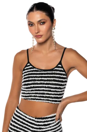Stretch woven Abrasion resistant CUT HIM OFF SLEEVELESS CROP TANK