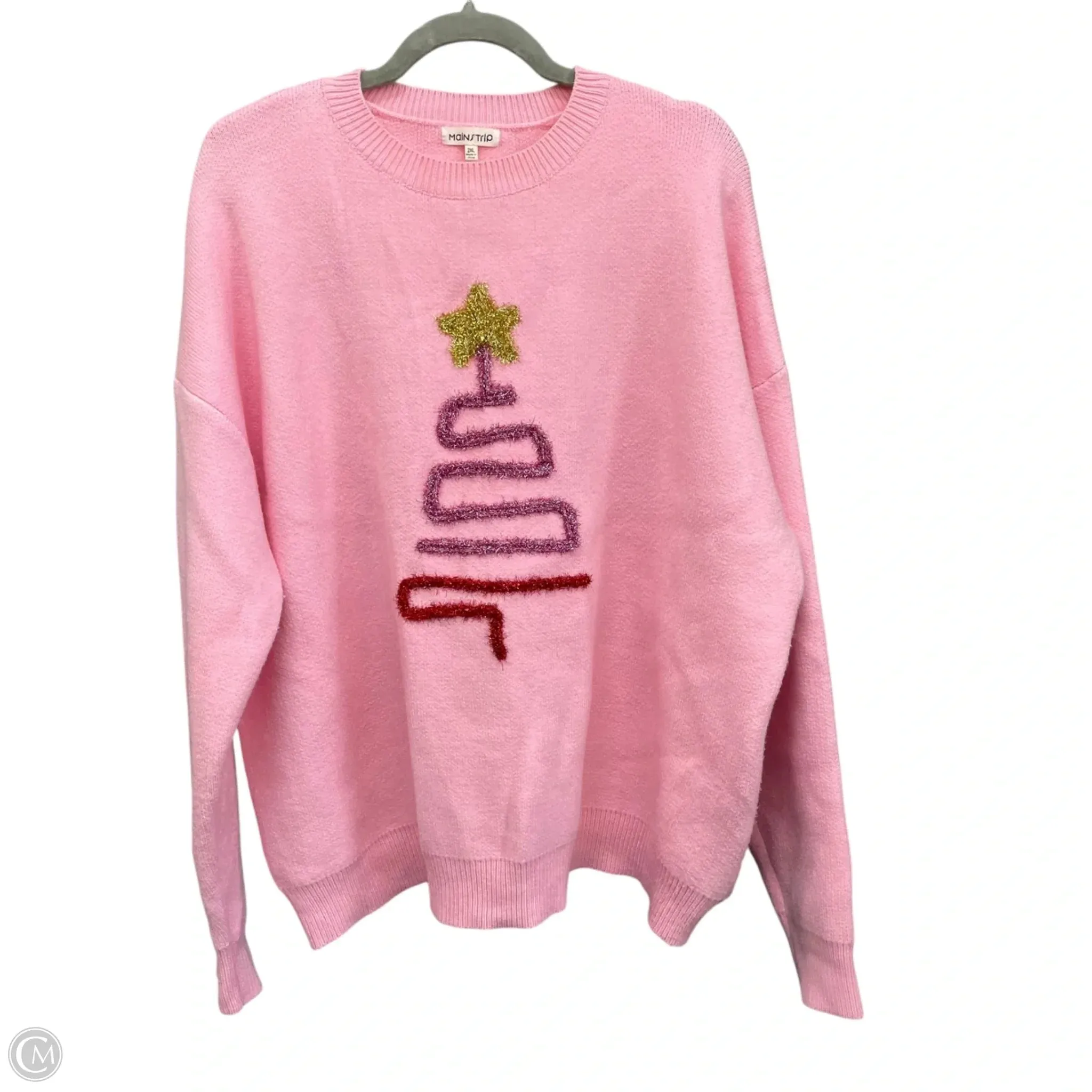 Sweatshirt Crewneck By Main Strip In Pink, Size: 2x Summer Style Picnic Fun