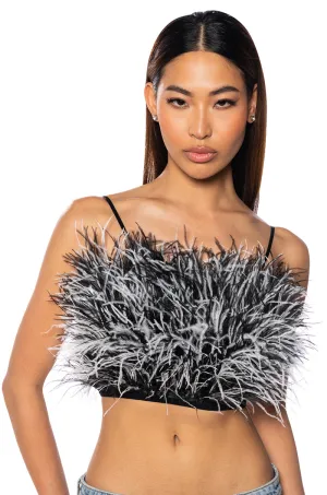 NADIA STATEMENT FEATHER TANK TOP Snag Resistant Texture