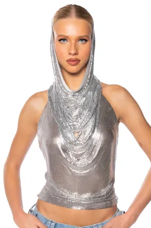 IN MY MIND HOODED CHAINMAIL TOP water - permeable AntiStatic Treatment