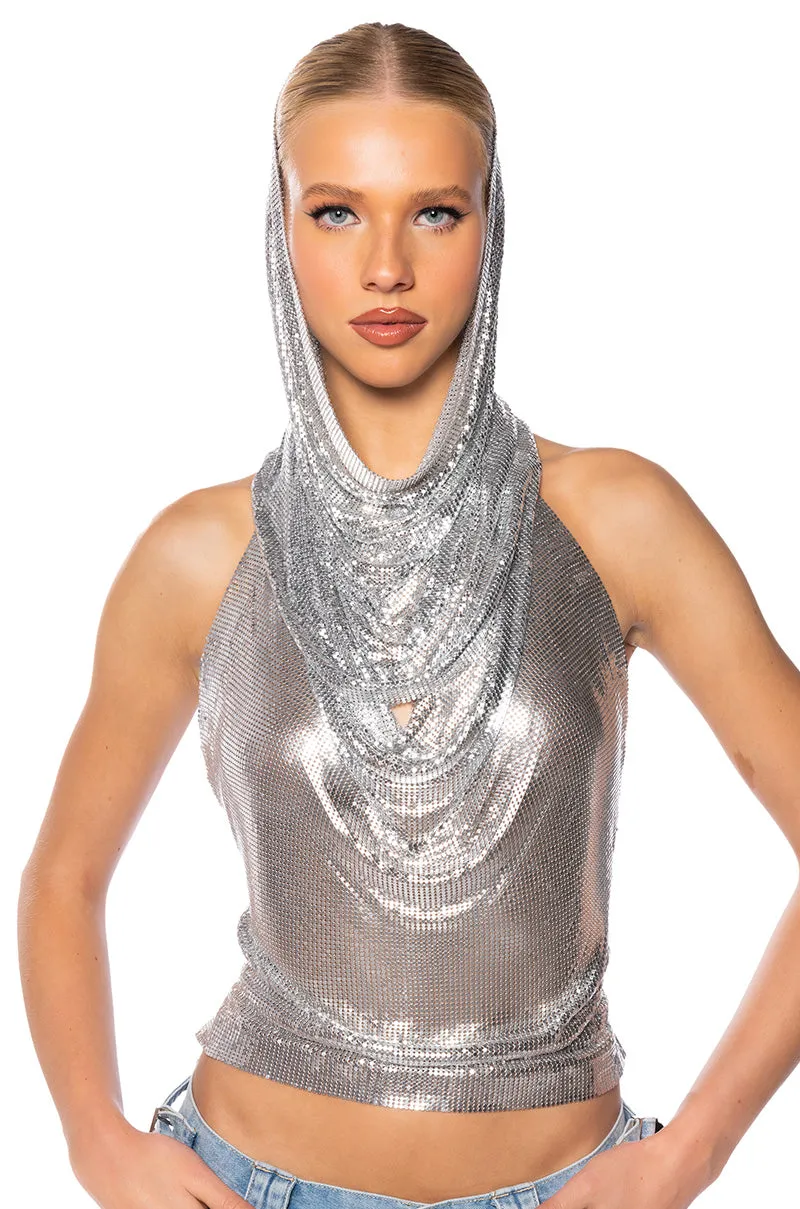 IN MY MIND HOODED CHAINMAIL TOP water - permeable AntiStatic Treatment