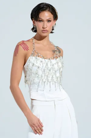 FANTASY DROP RAZOR CRYSTAL BODY CHAIN TOP Color - coordinated