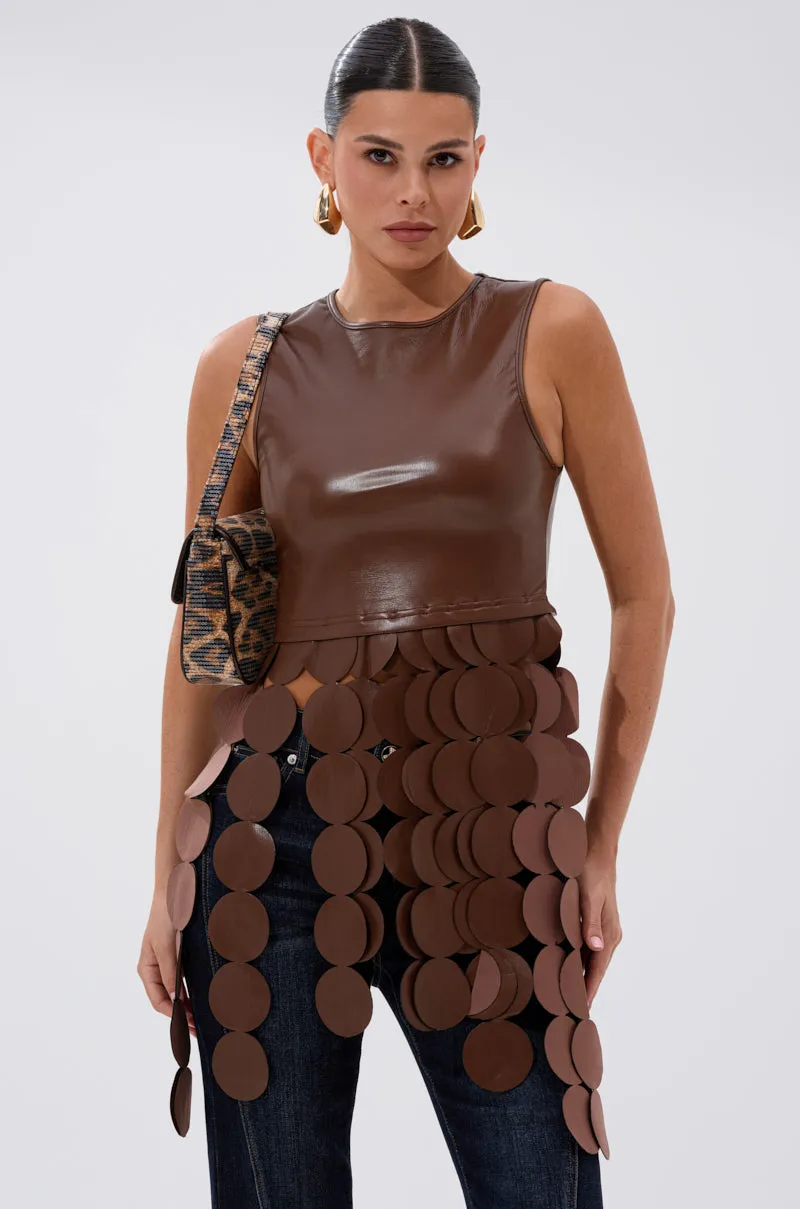 horizontal placement LIGHTS FLASHING FAUX LEATHER TOP