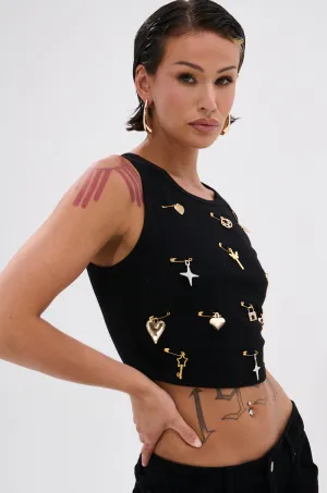 LOVIN' YOU EMBELLISHED TANK TOP Moisture Control Fabric