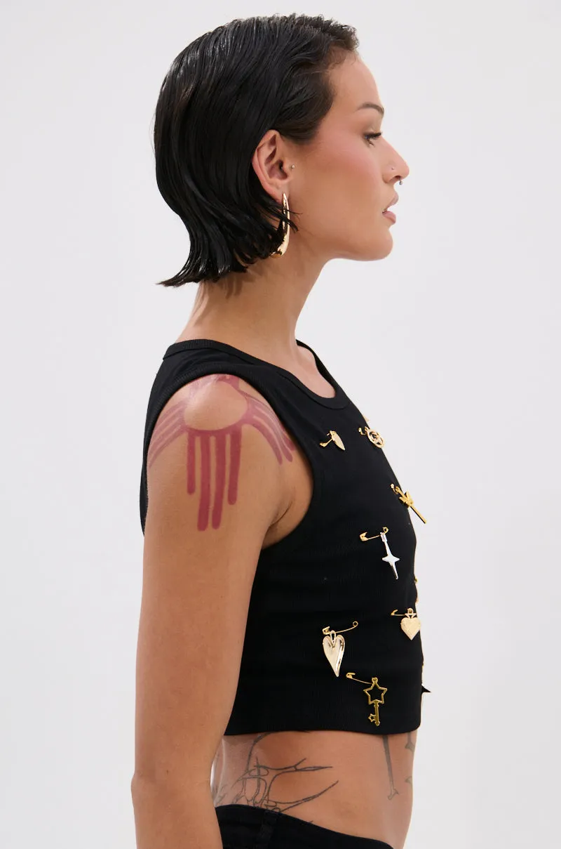 Water Repellent Coating LOVIN' YOU EMBELLISHED TANK TOP