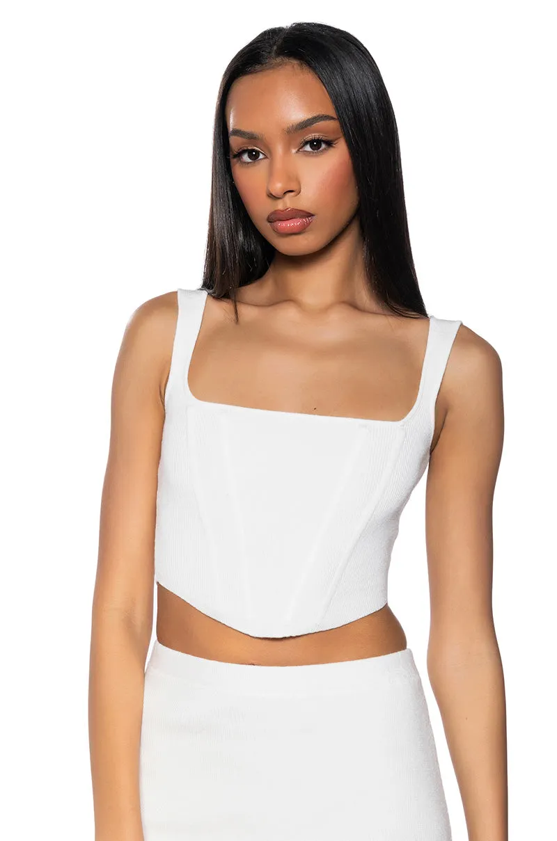 BIG MOOD FITTED CORSET TOP Low vibration High Neck Cut