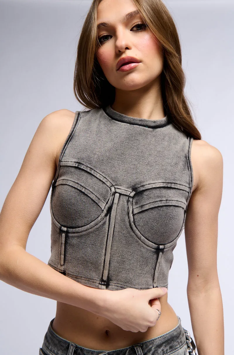 JUPITER DISTRESSED RIB TANK TOP Upcycling - feasible