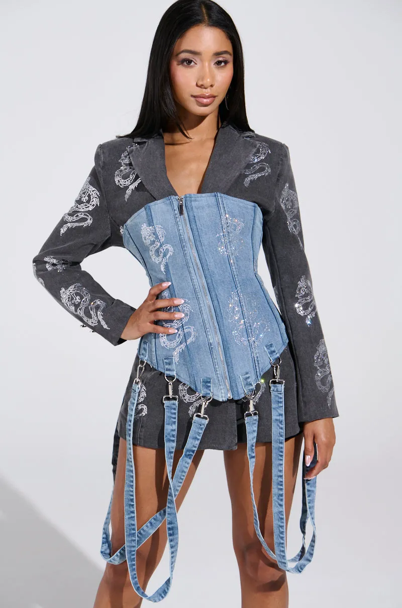 Enhanced Mobility Cut Stretch Fit Comfort DRAGON SENSE EMBELLISHED CORSET