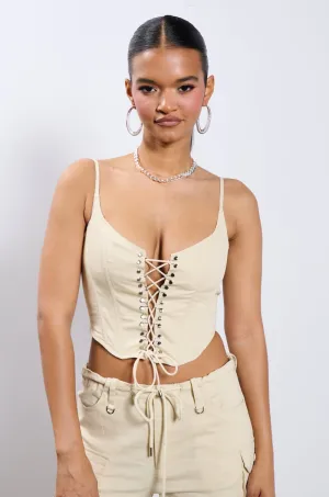Multi Layer Protection STRETCH LINEN LACE UP CORSET