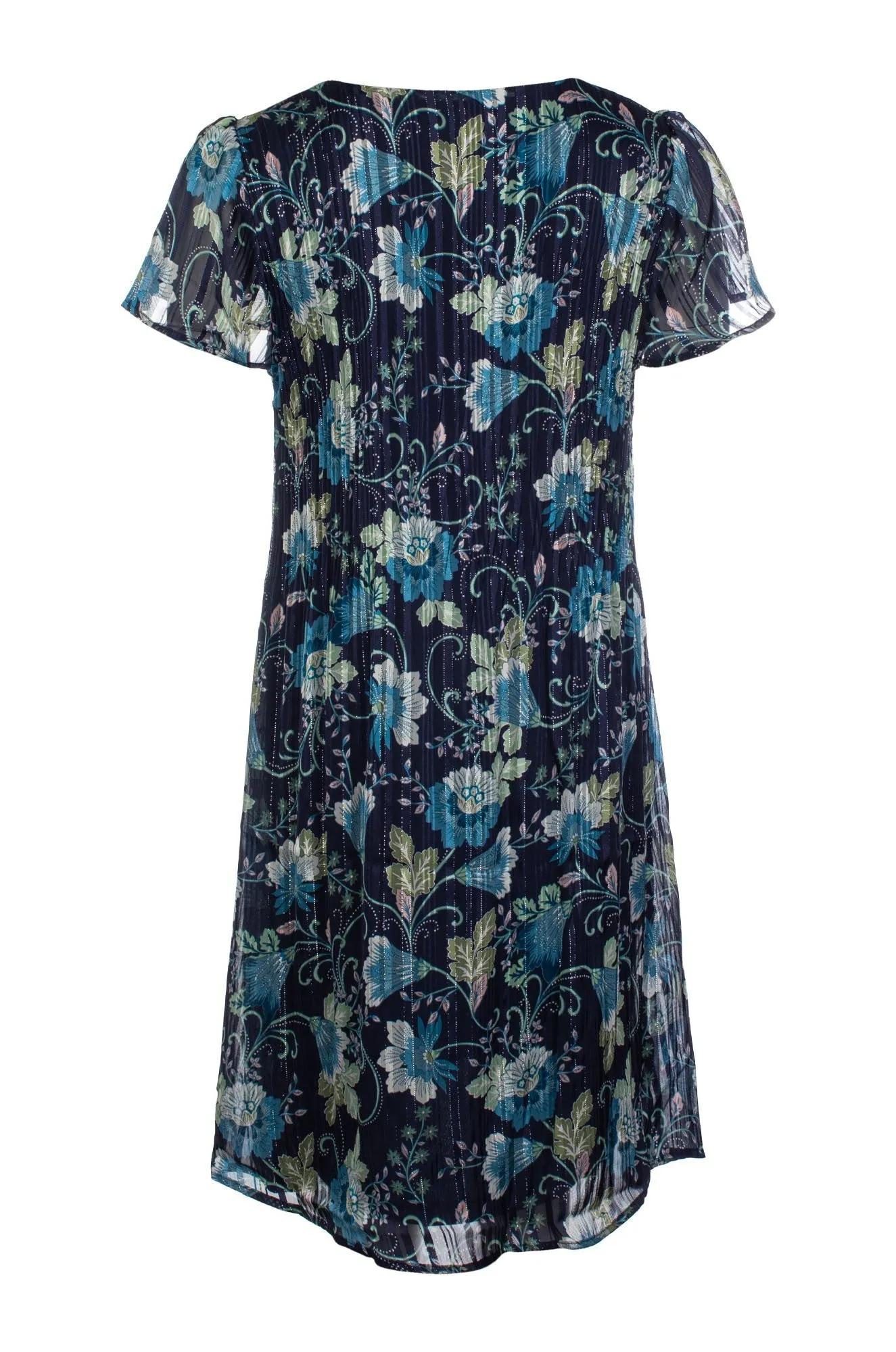 british retro Dress | Navy Sage Vines | 8564C1