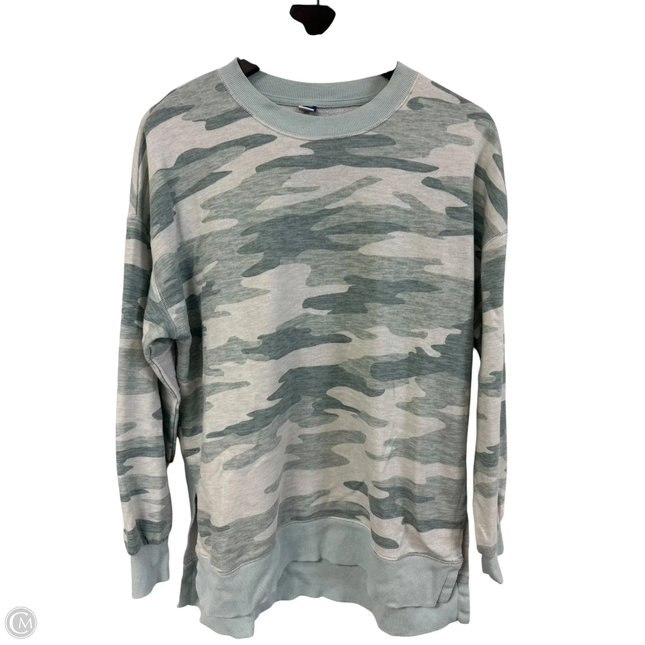 MultiPocket System Fashion Footwear Sweatshirt Crewneck By Old Navy In Camouflage Print, Size: S