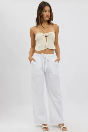 White Wide Leg Pants Elasticated Sleek and Soft simple design