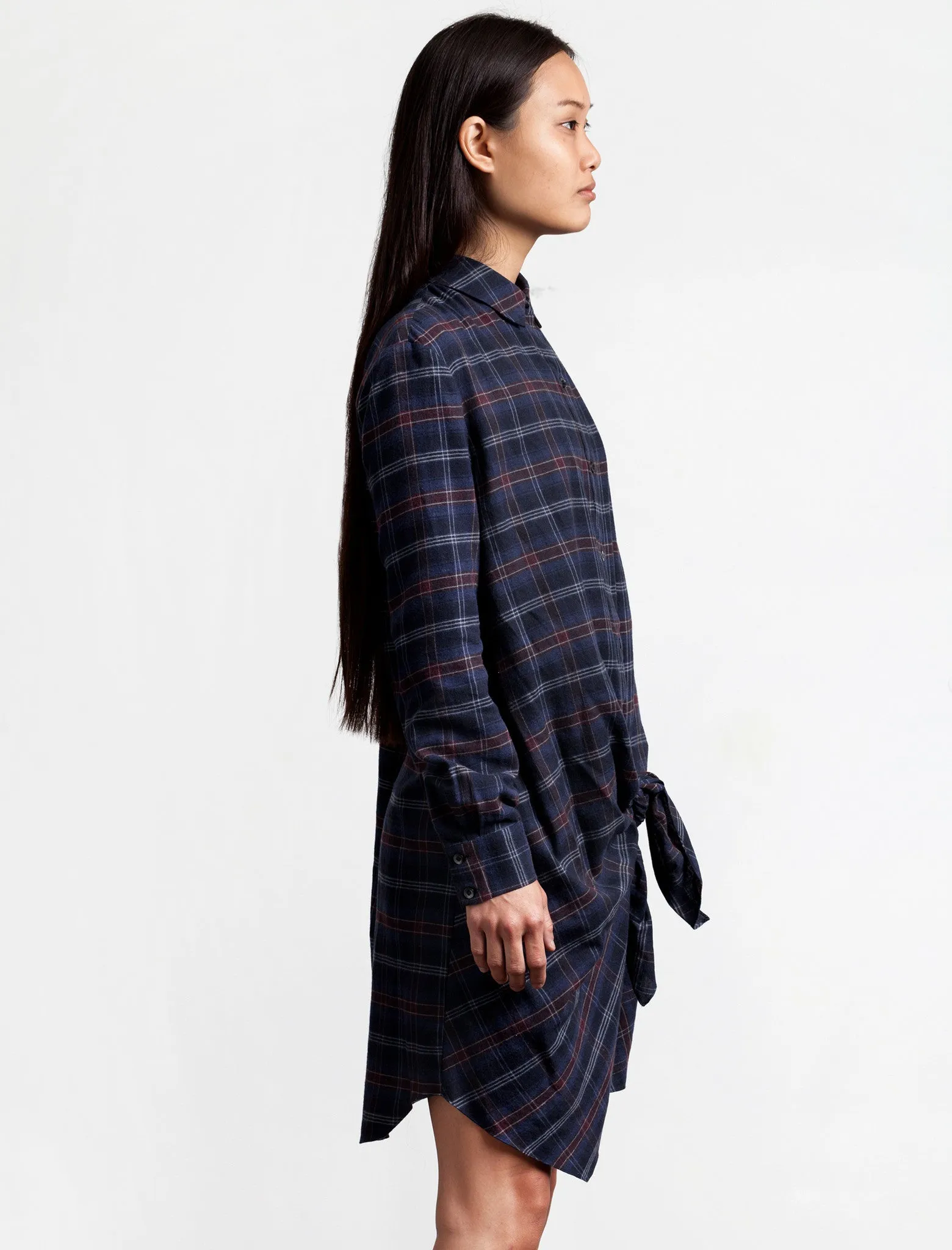 Flannel Side Tie Dress StaticResistant