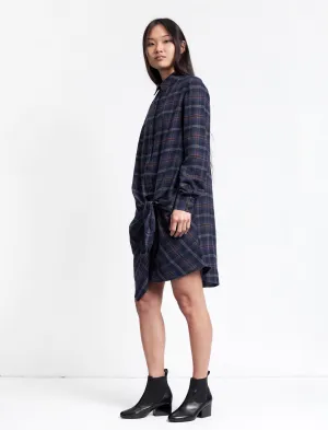 Outdoor Activity Flannel Side Tie Dress