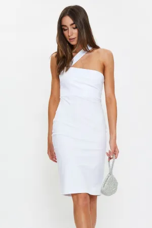 Green Asymmetric Bodycon Midi Dress Blue Hour