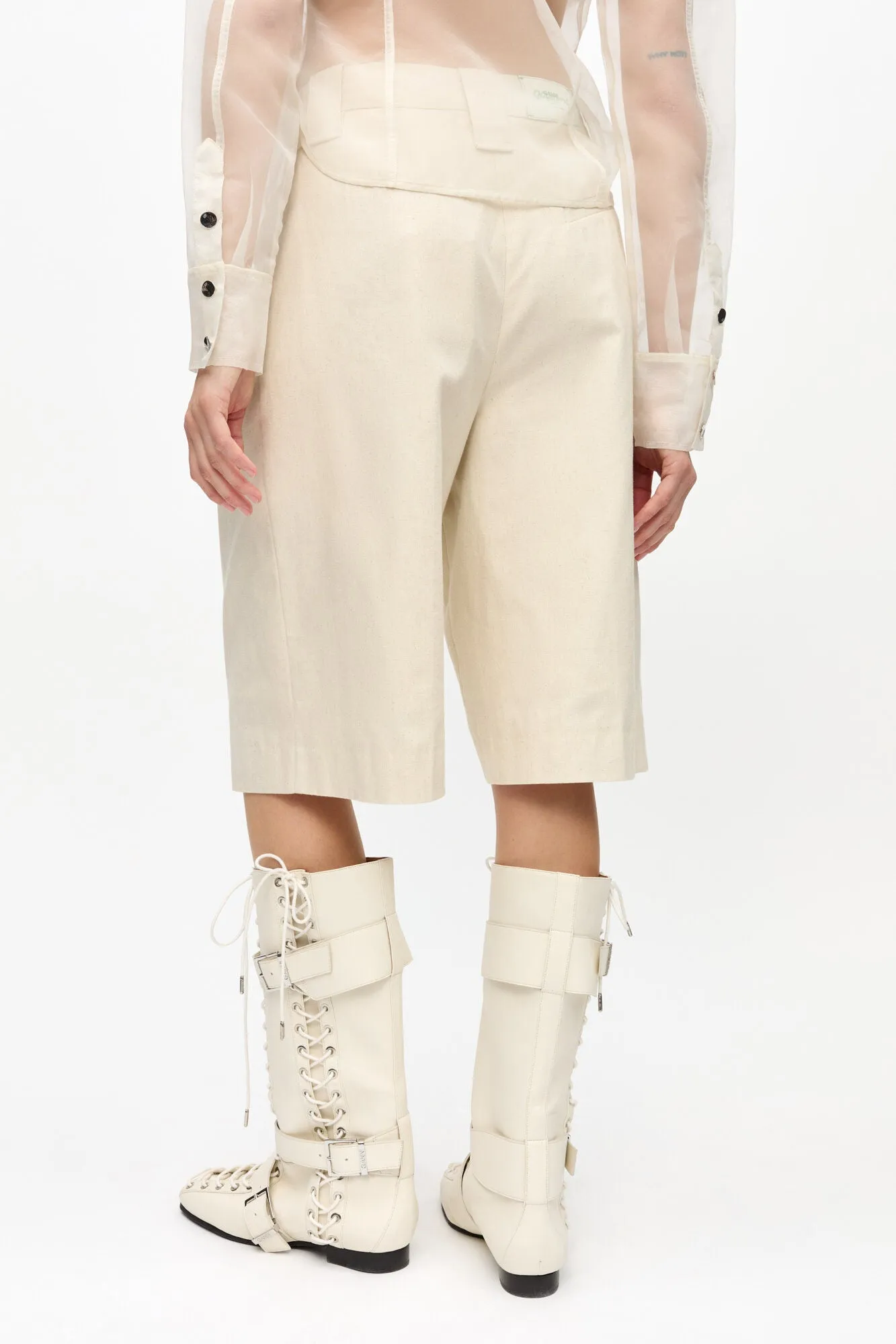 Cotton Melange Tailoring Wide Shorts men's fashion CompactPackable