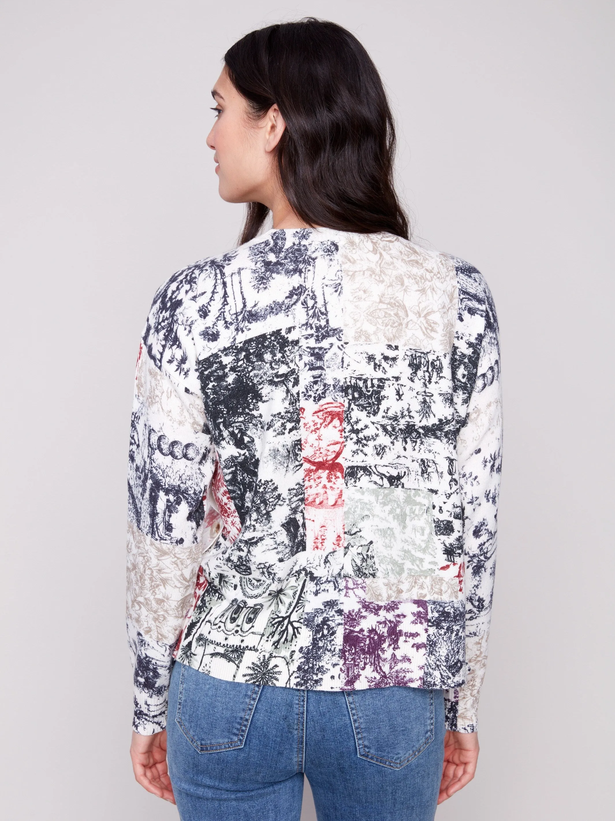 Snug Layer Printed Sweater With Side Buttons - Frame