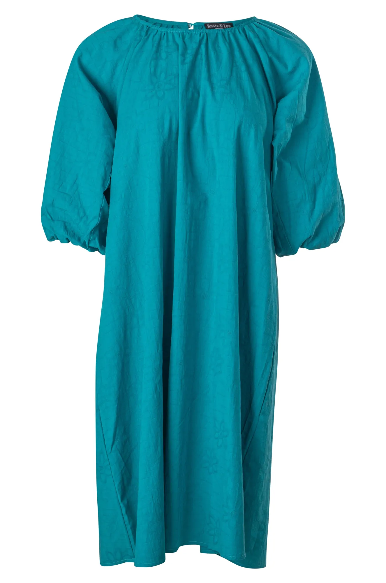 100% Cotton Jacquard Flower Dress | TEAL | 6127A1 Active Wear