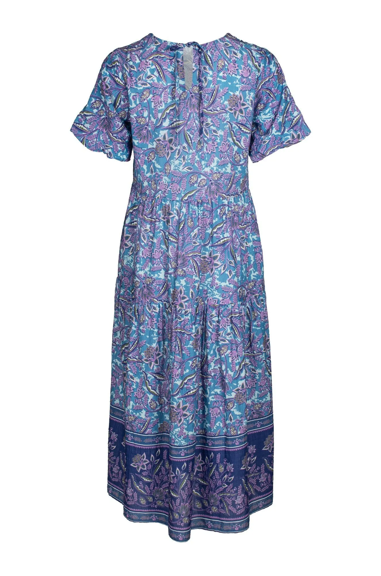 Smart Skirt Midi Summer Dress | Lilac Blu Vine Border | 6542C1