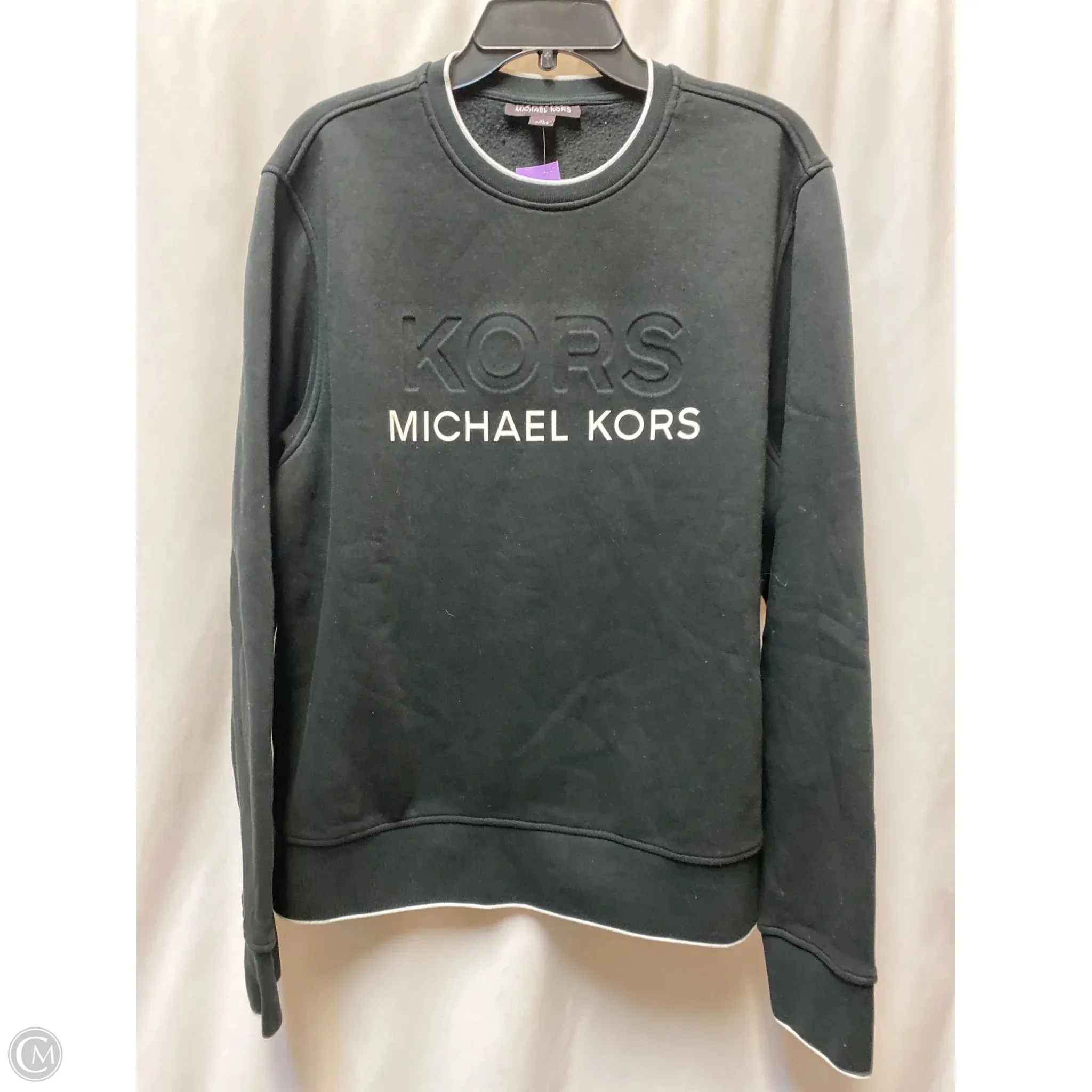 Casual Chic Slim Fit Jeans Sweatshirt Crewneck By Michael By Michael Kors In Black, Size: Xl