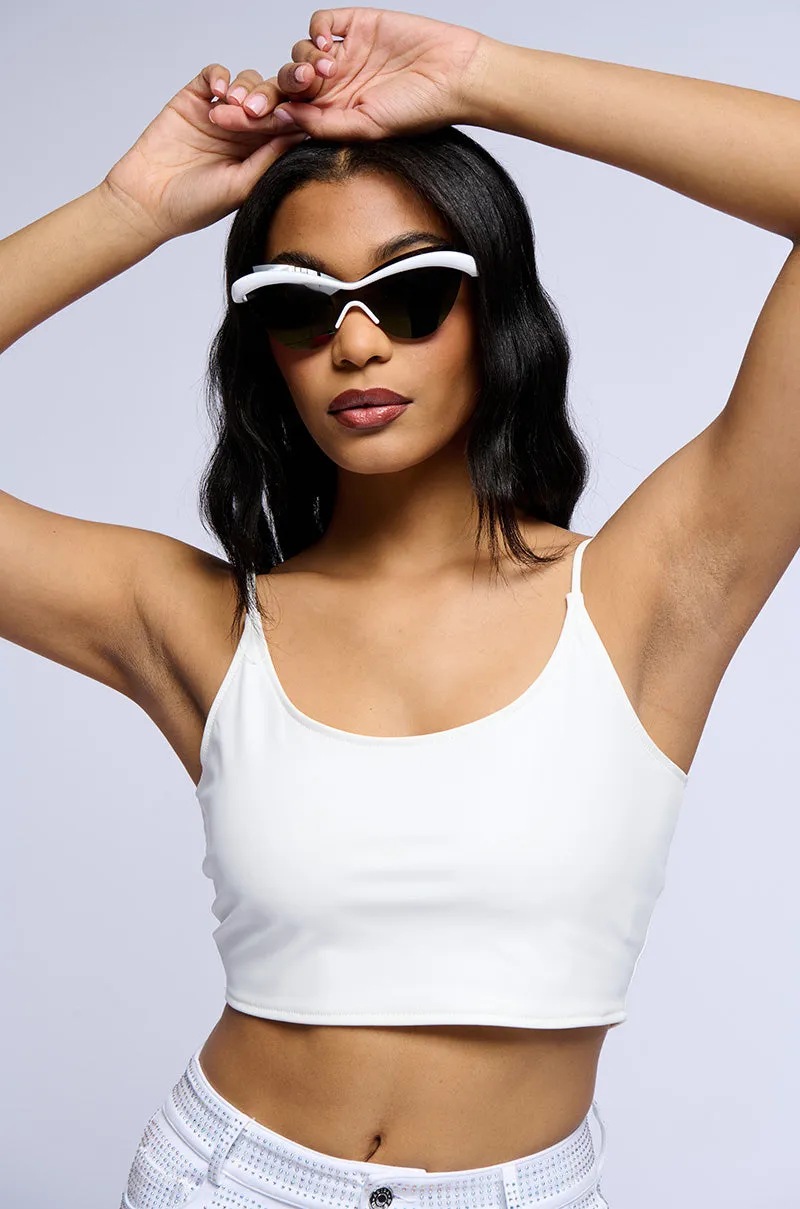Ultra Soft VICIOUSNESS FAUX LEATHER CROPPED TANK
