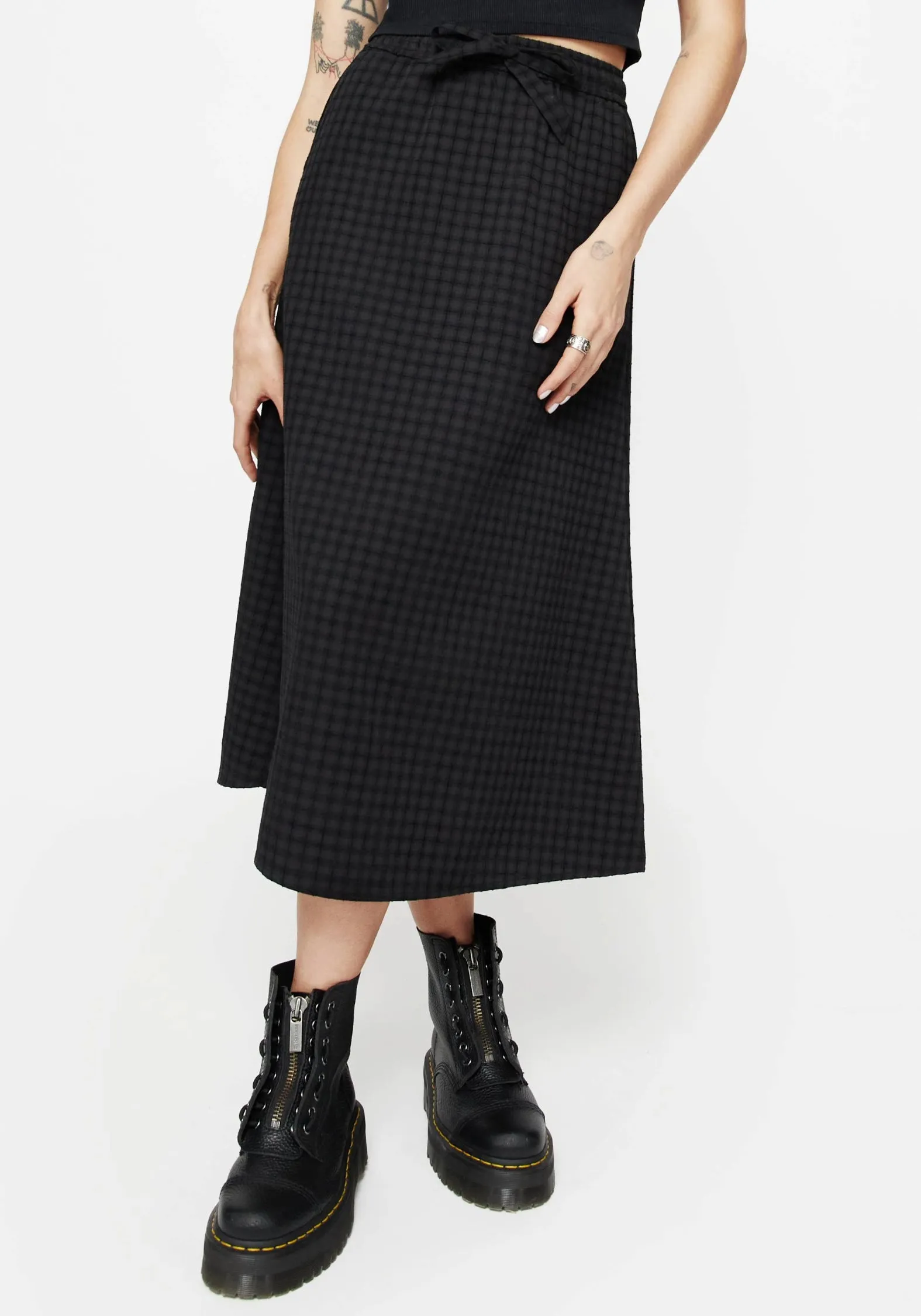 Cozy Tones Ziggy Check Midi Skirt