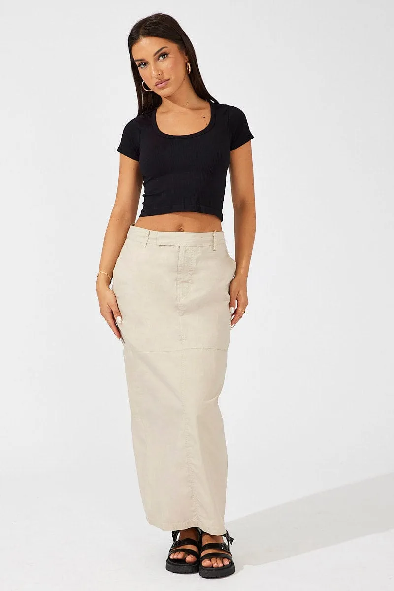 Mood Outfitboard Art Gallery Visit Beige Maxi Skirt High Rise
