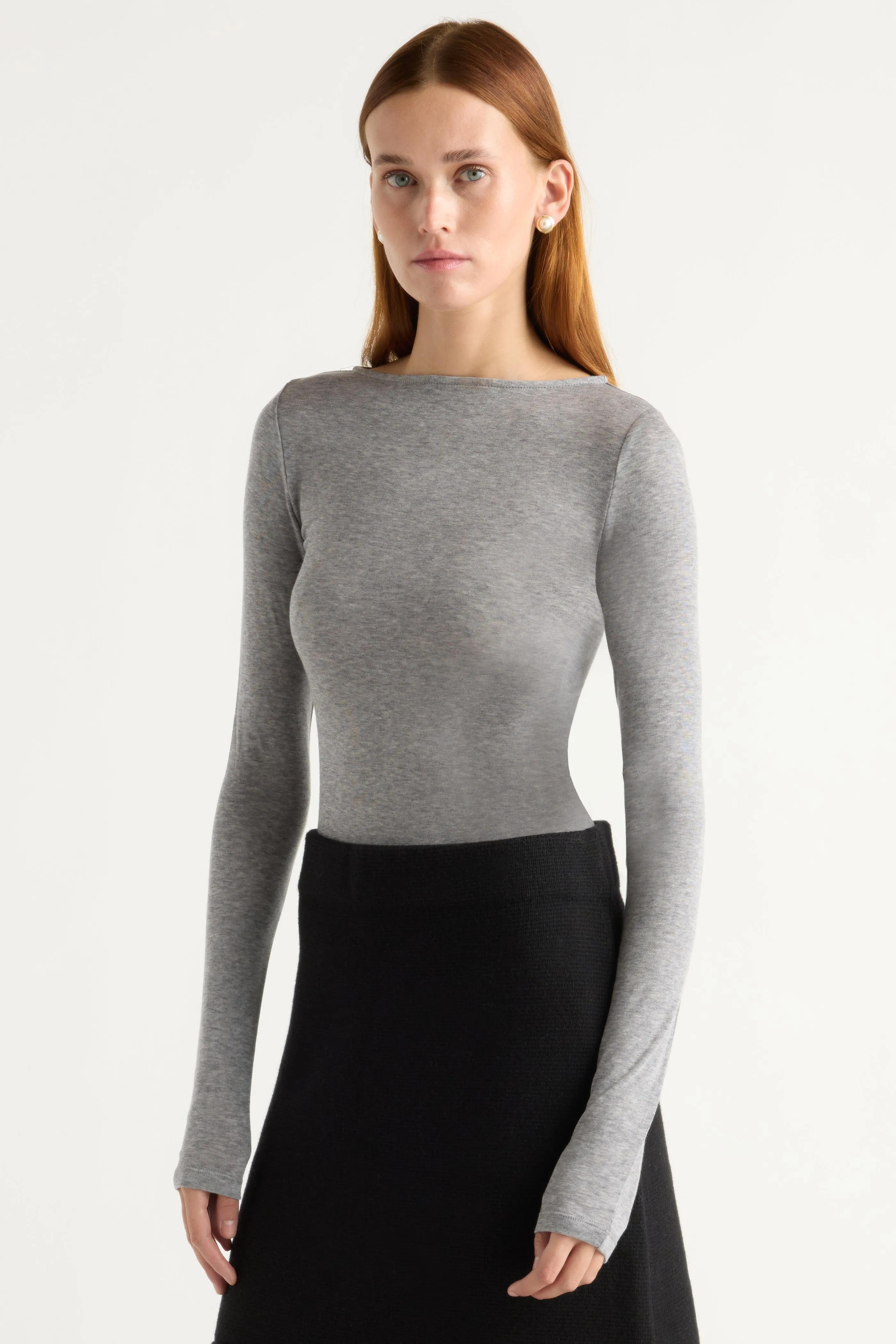 Relaxed Style Lana Tencel-Wool Semi-Sheer Tee