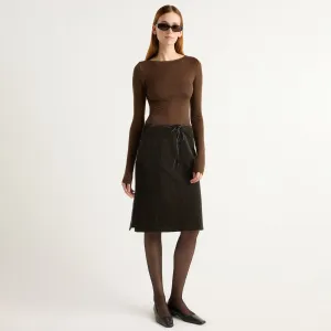 Bellamy Corduroy Tie-Waist Skirt Modern Outfit
