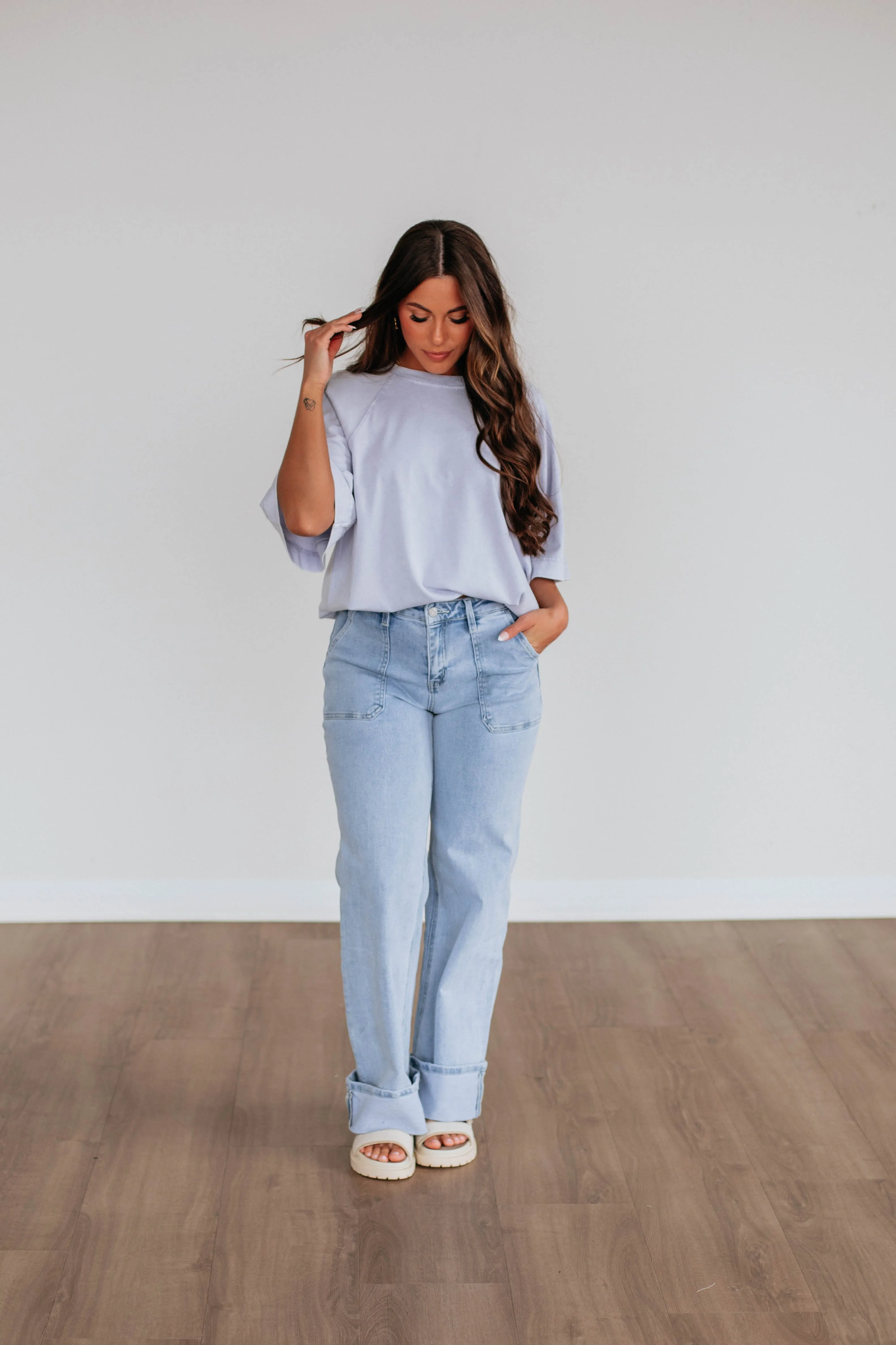 Skylen Oversized Tee - Lavender Cozy And Stylish Anti Pilling Fabric