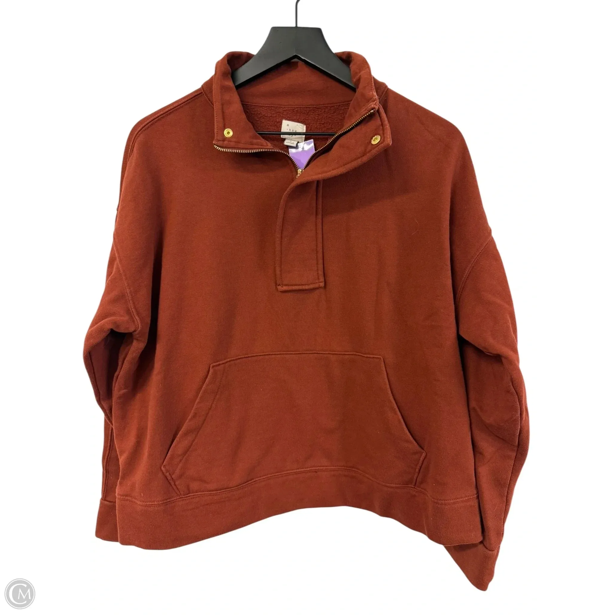 Tagless Labeling Sweatshirt Collar By A New Day In Orange, Size: L