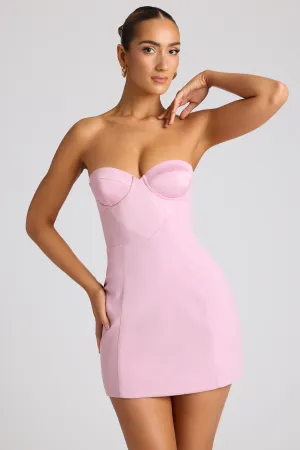 Strapless A-Line Mini Dress in Soft Pink Shine Fresh